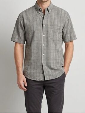 Bill Blass Vintage 90s Black Label Black White Plaid Button Down Medium